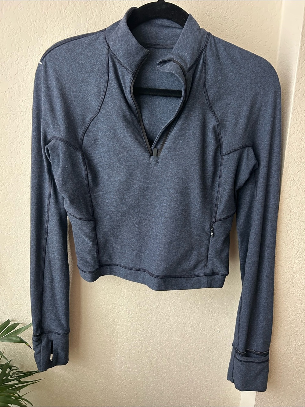lululemon athletica Women's Heather Navy Half-Zip Pullover